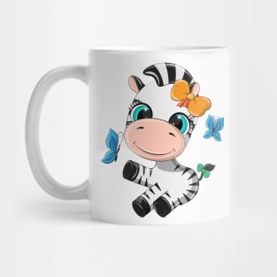 Cute zebra with a bow on his head. Mug